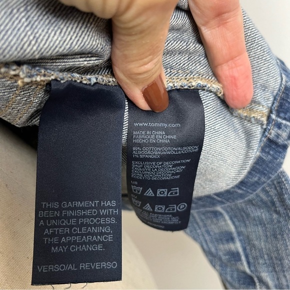 Tommy Hilfiger Jean Denim Jacket. Distressed. Small - Picture 9 of 10